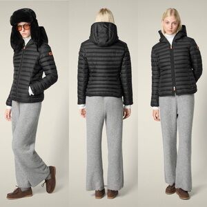 Save The Duck WOMEN'S ANIMAL FREE PUFFER JACKET DAISY IN BLACK Size XL NWT $198